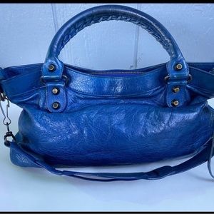 BALENCIAGA Agneau First Blue Bag
